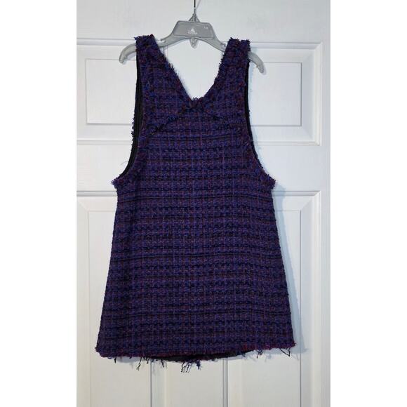 Zara Girl Purple Pink Blue Tweed Jumper Dress Size 99 - Picture 3 of 5